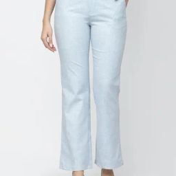 Westwood Sky Blue Relaxed Fit Mid Rise Trousers-picture-15