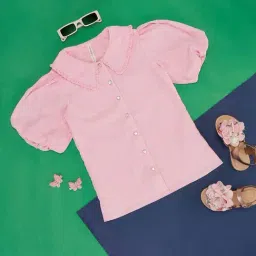 Pantaloons Junior Pink Cotton Regular Fit Top-picture-23