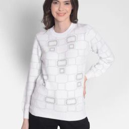 Crimsoune Club White Embellished Sweater-48