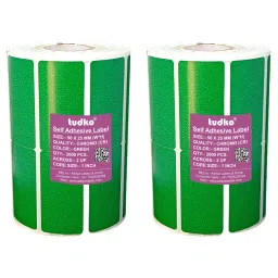 Tudko 50x25 mm 80 GSM 2 UP Self Adhesive Paper Label Green (Pack of 2 Pcs)-picture-10
