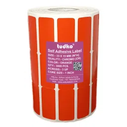 Tudko 33x15 mm 80 GSM 3 UP Self Adhesive Paper Label Orange-image-91