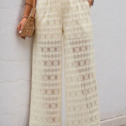 StyleCast Women Loose Fit Textured Wide Leg Trousers-image-86