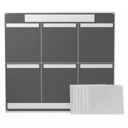 BRADY Six Panel Lean Communication Board Wall Mount 34-1/4 inch Height, 15Y905-7