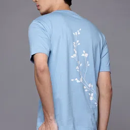Allen Solly Floral Print Drop-Shoulder Sleeves Pure Cotton T-shirt-image-73