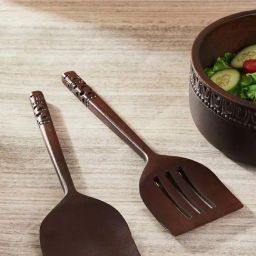 Fabindia Brown Wood Samod Server Spoons - Set of 2-image-32