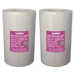 Tudko 25x75 mm 80 GSM 4 UP Self Adhesive Paper Label White (Pack of 2 Pcs)-image-93