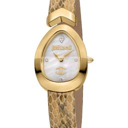 Just Cavalli Unisex Embellished Dial & Leather Bracelet Style Straps Analogue Watch JC1L321L0025-22