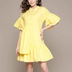 aarke Ritu Kumar Yellow A Line Dress-image-48