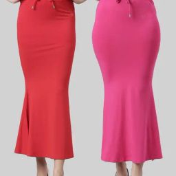 TWIN BIRDS Red & Pink Plain Saree Shapewear - Pack Of 2-picture-10