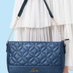 Lavie Blue Small Quilted Shoulder Bag-image-6