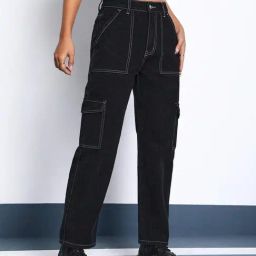 Kotty Black Straight Fit High Rise Jeans-image-90