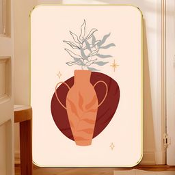 Myntra Elegant Homes Pink & Grey Boho Vase Wooden Wall Art-image-76