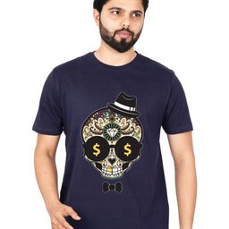 LA MILANO Men Graphic Printed Round Neck Pure Cotton Slim Fit T-shirt-image-87