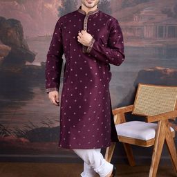 House of Pataudi Floral Embroidered Sequinned Mandarin Collar Straight Kurta-picture-40