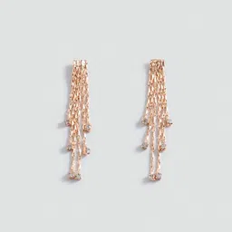 MANGO Contemporary Stone-Studded Drop Earrings-14