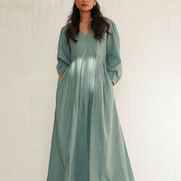 Tailor Didi Women Puff Sleeve Fit & Flare Maxi Dress-image-17
