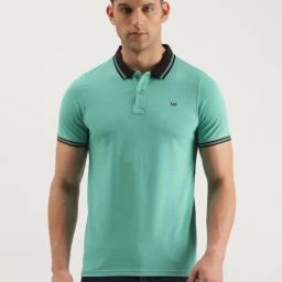 Lee Mint Green Slim Fit Polo T-Shirt-image-24