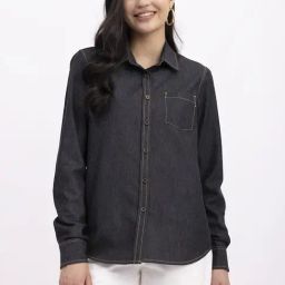 Fablestreet Black Cotton Shirt-image-91