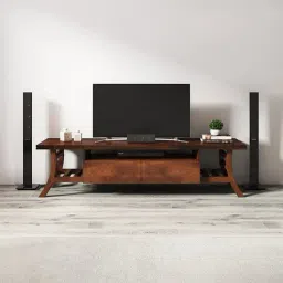 Durian Scarlet Dark Brown Veneer Solid Wood TV Unit-image-26