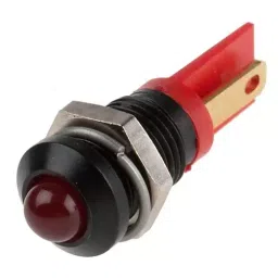 RS PRO Red Panel Mount Indicator 2V DC, Mounting Hole Size 8 mm, Termination Type Solder Tab, Model No 210771-8