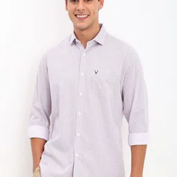 Allen Solly Men Spread Collar Micro Ditsy Printed Cotton Slim Fit Casual Shirt-image-64