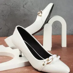 Elle Women's White Casual Pumps-image-64