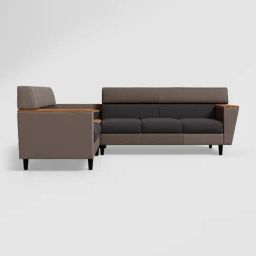 Godrej Interio Vertex Grey Fabric 5 Seater Sofa-image-2