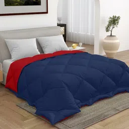 CHICERY Blue & Red Geometric Heavy Winter Double Bed Comforter-21