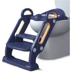 Infantso Potty Training Cushioned Seat With Steps & Easy Grip Handle - Blue-15