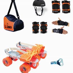 JJ JONEX Super Tenacity Adjustable Skates Combo With Medium Size Helmet - Black Orange-picture-2
