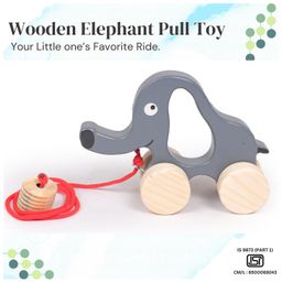 OPA Toys  Wooden Push toy & Pull Along Toy - Elephant (1 pcs)-11