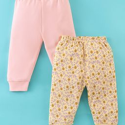 Ben Benny Cotton Interlock Knit Full Length Lounge Pant Floral Print Pack of 2 - Multicolor-image-99
