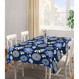 Arrabi Blue Indian Cotton Blend 6 SEATER Table Cover ARTC-1390-Blue-3
