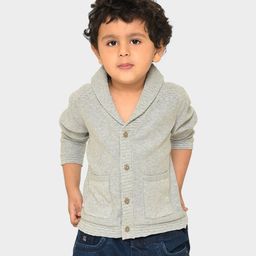 Mi Arcus 100% Cotton Full Sleeves Solid Winter Wear Cardigan - Grey-picture-42