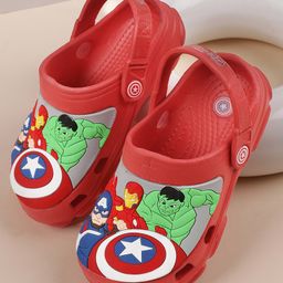 Kidsville Marvel Featuring Avengers Applique Detailed  Slingback Clogs - Red-image-40