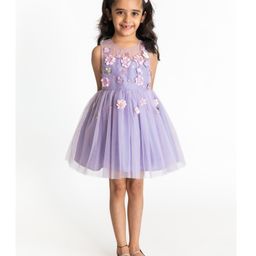 A Little Fable Sleeveless 3D Flower Applique Embellished Dress - Lavender-image-23