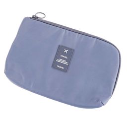 House of Quirk Polyester Multi-Function Portable Digital Product Storage Bag Electronic Accessories Travel Data Organizer Cable Organizer Pouch Shock-Proof Charger Data Line Bag - Grey-88
