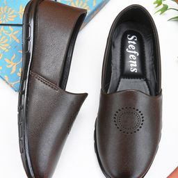 Stefens Abstract Designed Slip On Shoes - Brown-picture-27
