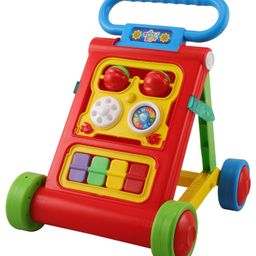 JoyRide Baby Activity Walker, Foldable Musical Push Walker for Babies with Recreational Toy Bar 6 to 18 Months, RED-22