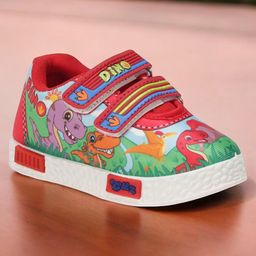 Lil Lollipop Dinosaur Applique Detailed Velcro Closure Shoes - Red-image-84