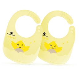 StarAndDaisy Reusable Silicone Baby Bib with Adjustable Buttons for Mess-Free Feeding, Weaning, and Easy Cleaning and Waterproof. (PACK OF 2-PRINTED YELLOW)-15