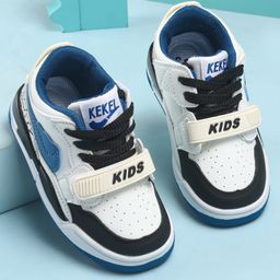 KIDLINGSS Abstract Designed Colour Blocked Velcro Closure Sneakers - Blue-image-13