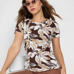 Honey by Pantaloons Women Tropical Printed Round Neck Cotton Regulr Top-picture-18