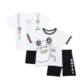 YK Boys Selection Of 2 Printed Pure Cotton T-shirt With Shorts-image-27