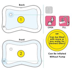 mihar essentials Mihar Reusable Water Playing Mat Tummy Time, Inflatable Mat with 5 Floating Toys, Assorted Color and Design Pack of 1 image 3