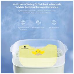StarAndDaisy Reusable Silicone Baby Bib with Adjustable Buttons for Mess-Free Feeding, Weaning, and Easy Cleaning and Waterproof. (PACK OF 2-PRINTED YELLOW) image 3