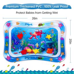 mihar essentials Mihar Reusable Water Playing Mat Tummy Time, Inflatable Mat with 5 Floating Toys, Assorted Color and Design Pack of 1 image 5