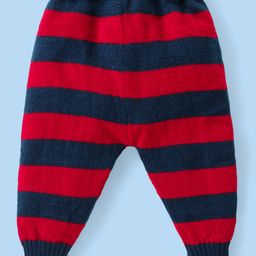 Babyhug Knit Full Sleeves Front Open   Striped Sweater Set with Cap & Booties- Multicolor image 5