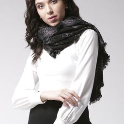Style Quotient by noi Women Black & Pink Self-Design Shawl-27
