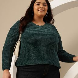 Sztori Plus Size V-Neck Pullover-image-20